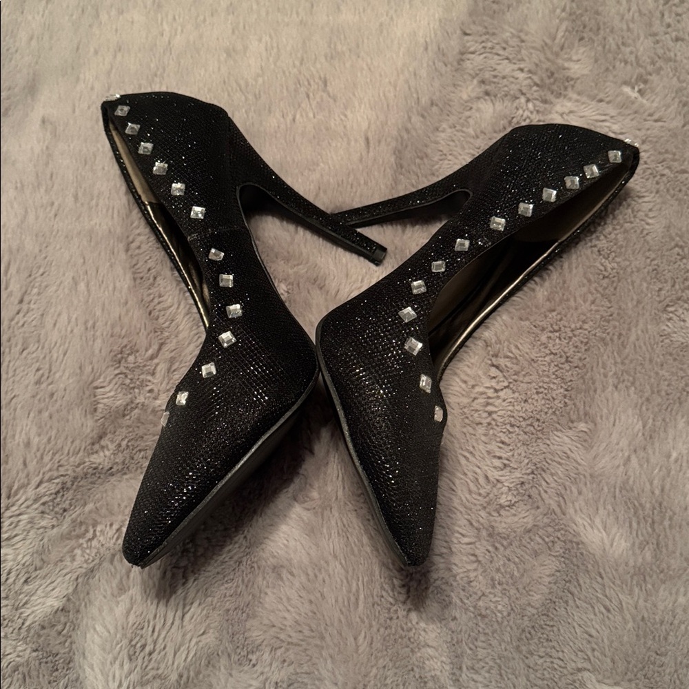 Elegant Black Studded Women's Heels